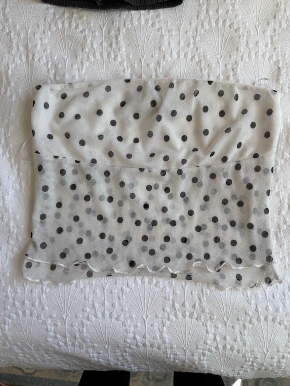 silence + noise White Strapless Polka Dot Tube Top with Black Dots